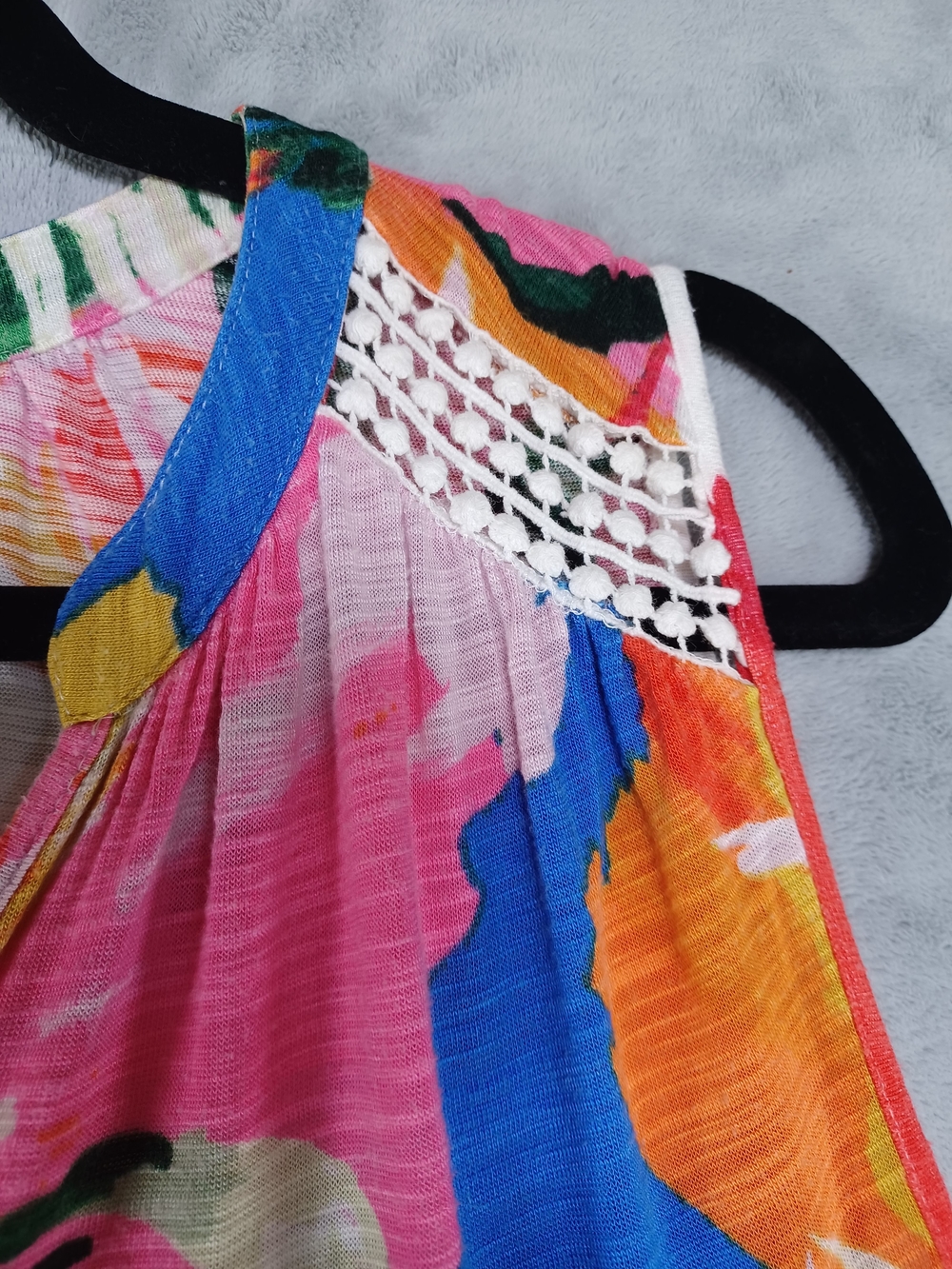 Cupio Curvy Tropical Floral Tank‎ Top 2XL Boho Resort Vacation Beachcore Blouse - Picture 5 of 9